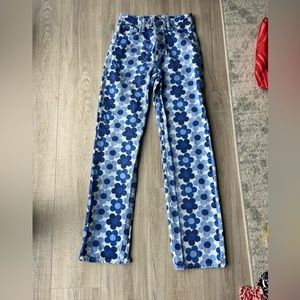 Zara flowered jeans.